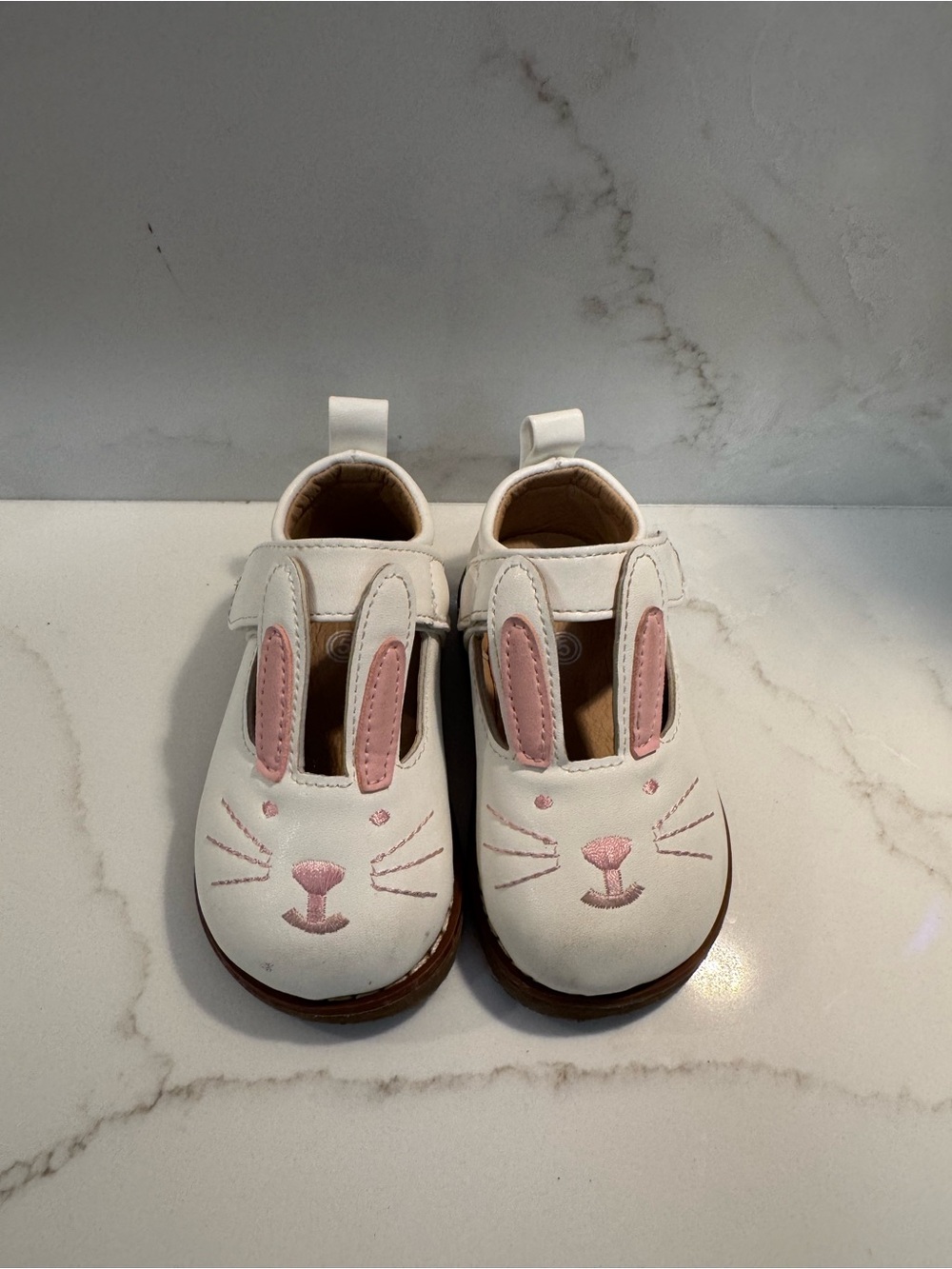 Kids Bunny Mary Jane Shoes - White & Pink